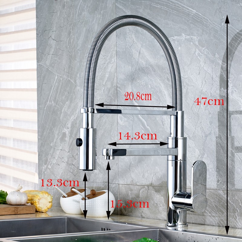 Luxury Kitchen Dual Faucet Chrome Finish Single Lever Deck Mount Soap Dispenser