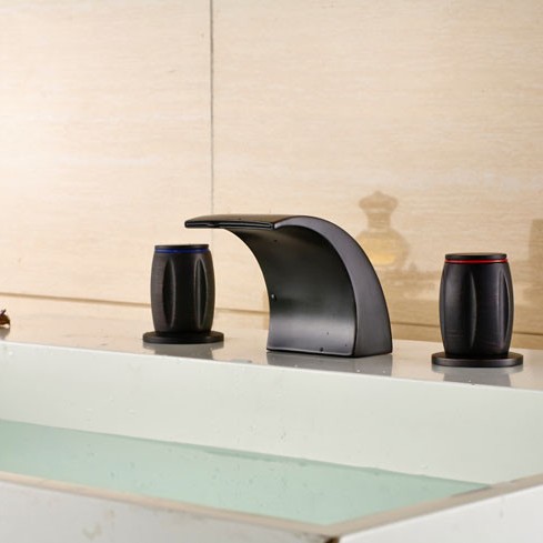 Oil Rubbed Bronze Waterfall Basin Sink Faucet