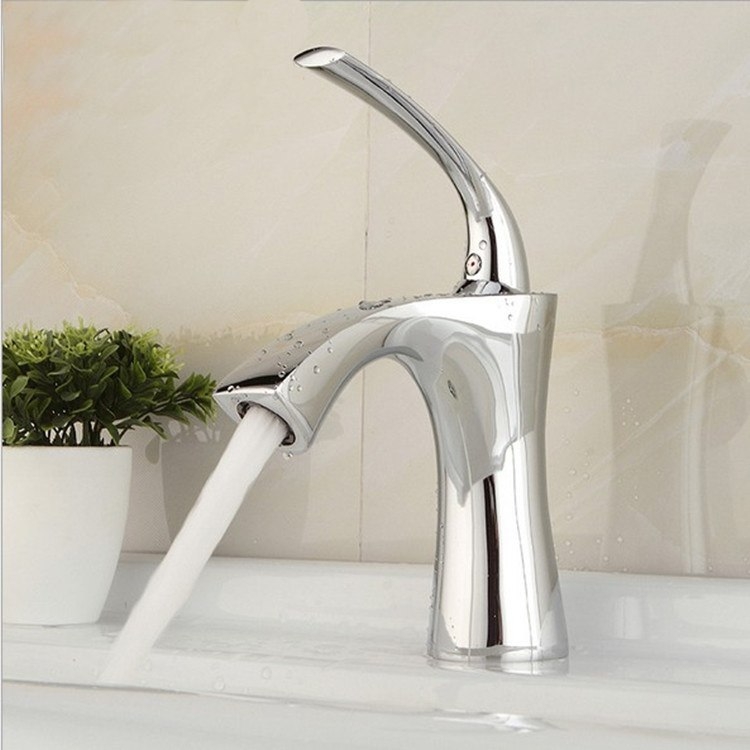 Luxury Style Chrome & Gold Deck Mount Bathroom Faucet