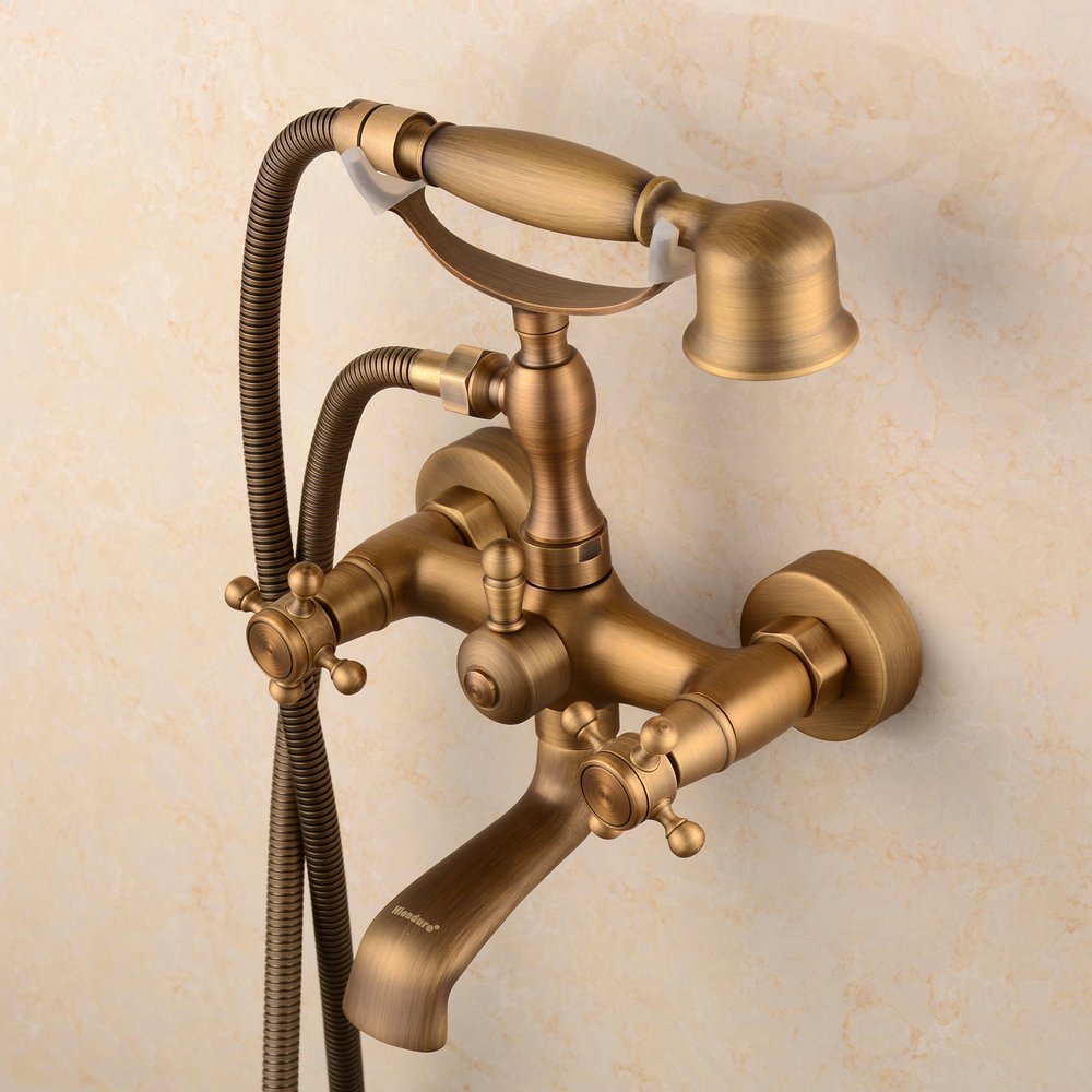 Milan Wall Mounted Double Handle Bathtub Faucet with Handshower Specifications