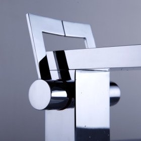Modern Chrome Finish Dual Handle Bathroom Sink Faucet