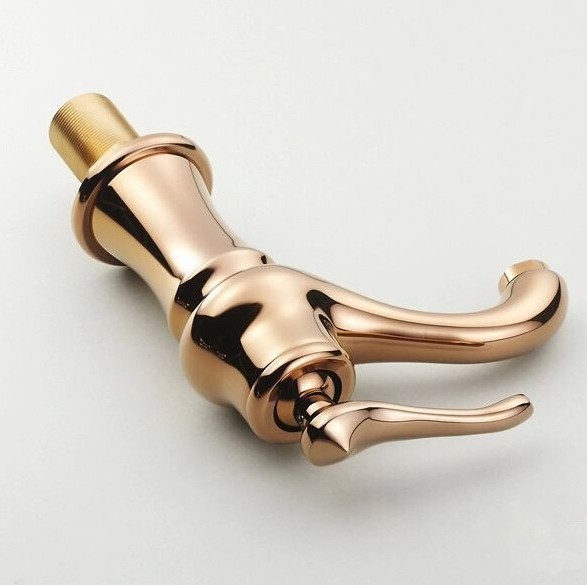 Rose gold bathroom sink faucet