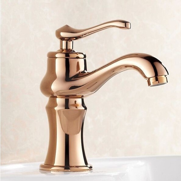 Rose gold bathroom sink faucet