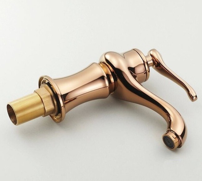 Rose gold bathroom sink faucet