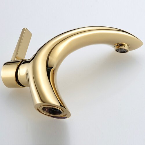 Peyton Antique Gold Color Single Lever Bathroom Sink Faucet Mixer