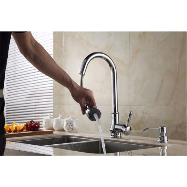 Pull Out Sink Kitchen Mixer Faucet Brushed Nickel