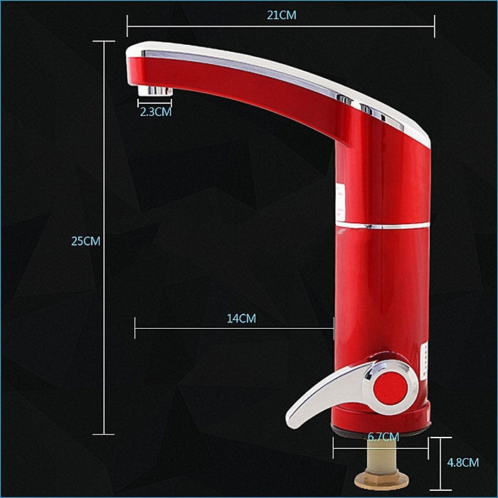 Red Chrome Deck Mounted Electric Single Handle Bathroom Faucet