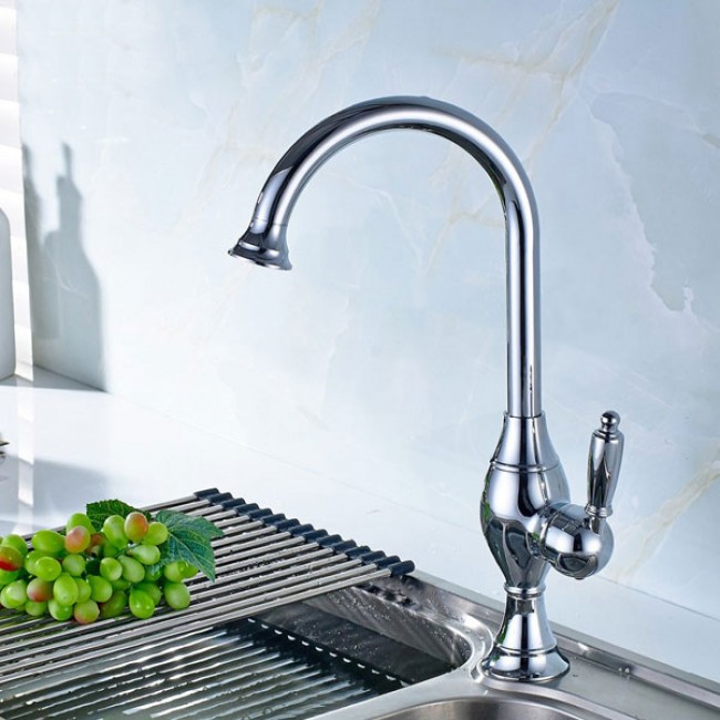 Rotatable Kitchen Sink Copper Chrome Faucet