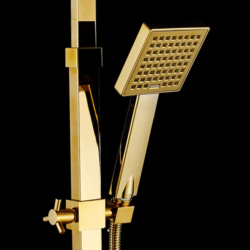 Royal Luxury Water Rainfall Gold Wall 8 inch Shower & Hand Held Shower