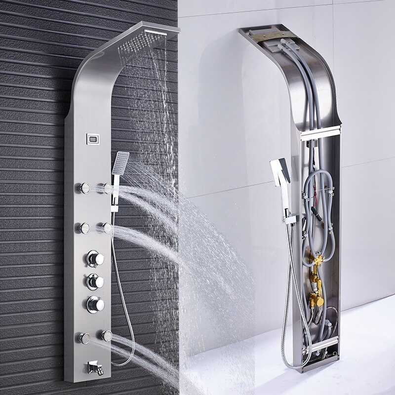 Juno Stainless Steel Rose Gold Shower Panel 