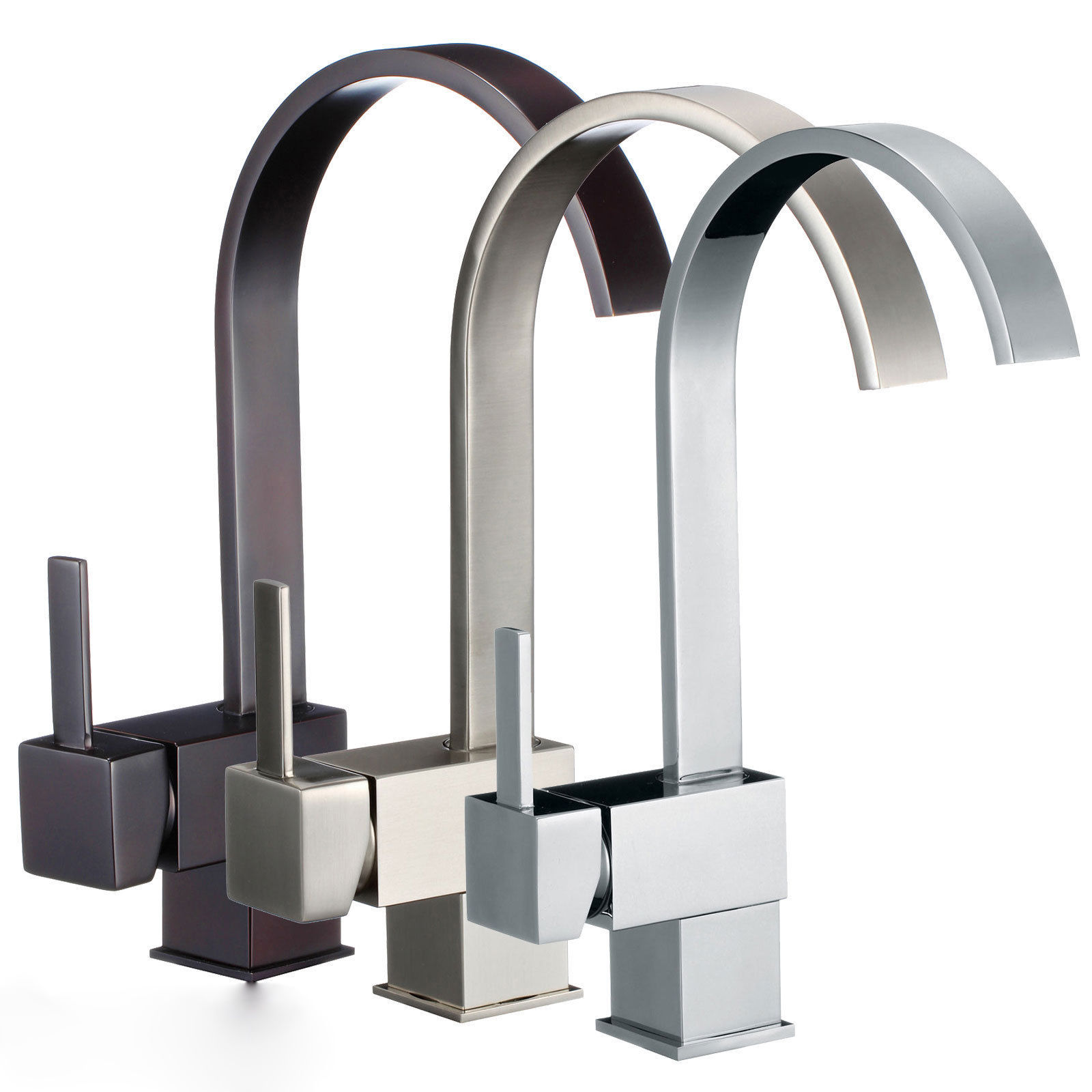 Single Handle Bathroom / Kitchen Waterfall Sink Faucet Bornze / Nickel Brushed / Polished Chrome