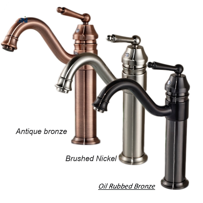 Single Handle Brushed Nickel Bathroom Sink Faucet