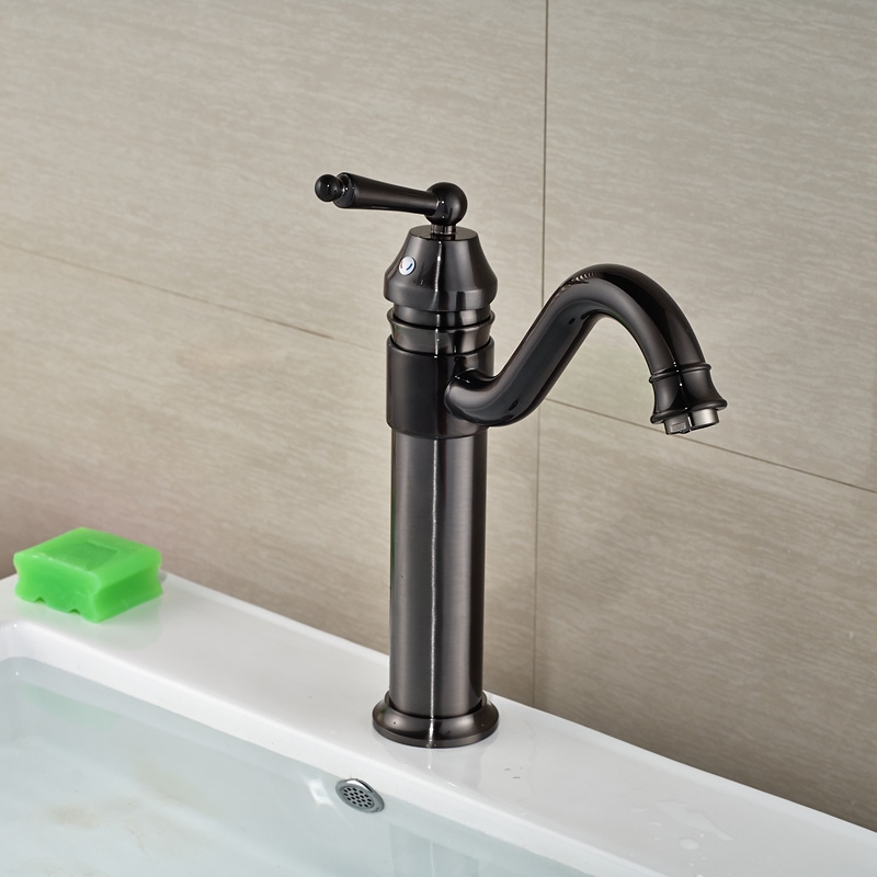 Single Handle Brushed Nickel Bathroom Sink Faucet