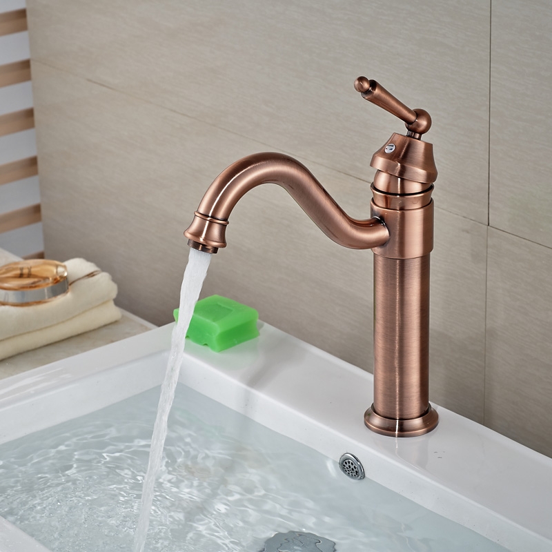 Single Handle Brushed Nickel Bathroom Sink Faucet