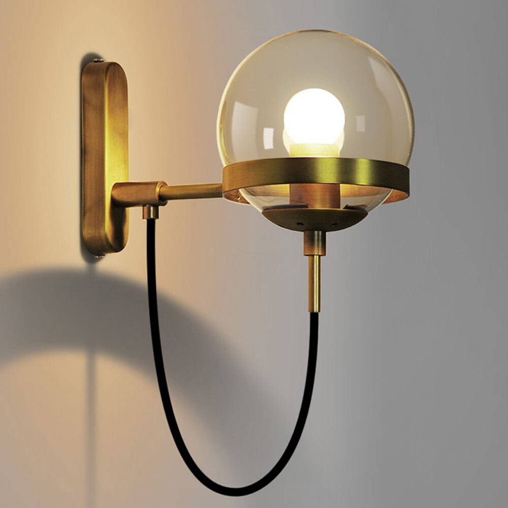 Juno Rustic Bathroom lights Round Glass Wall Light Fixture