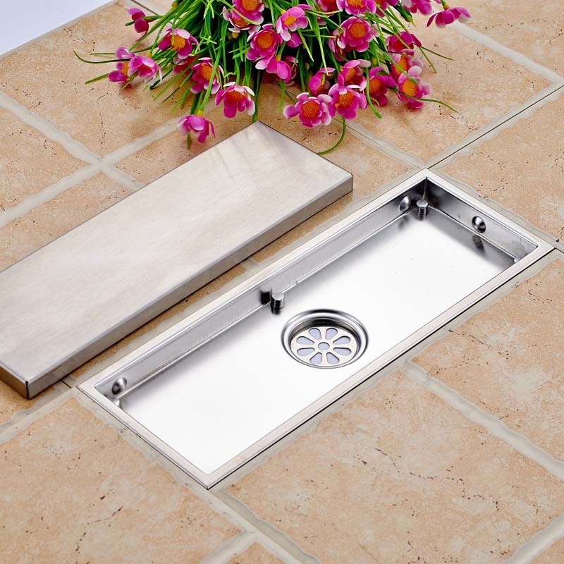Stainless Steel Rectangle Anti-Odors Invisible Shower Drain