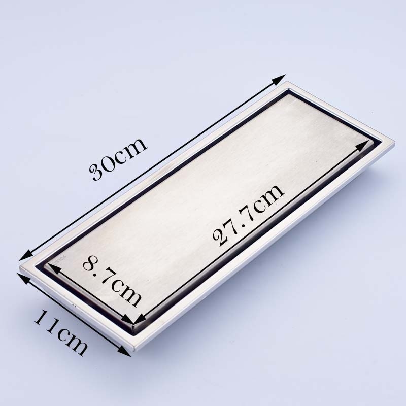 Stainless Steel Rectangle Anti-Odors Invisible Shower Drain