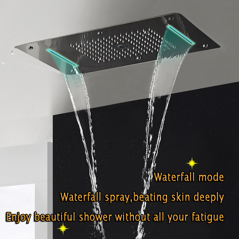 Super Luxury Recessed Ceiling Mount LED Large Shower Set