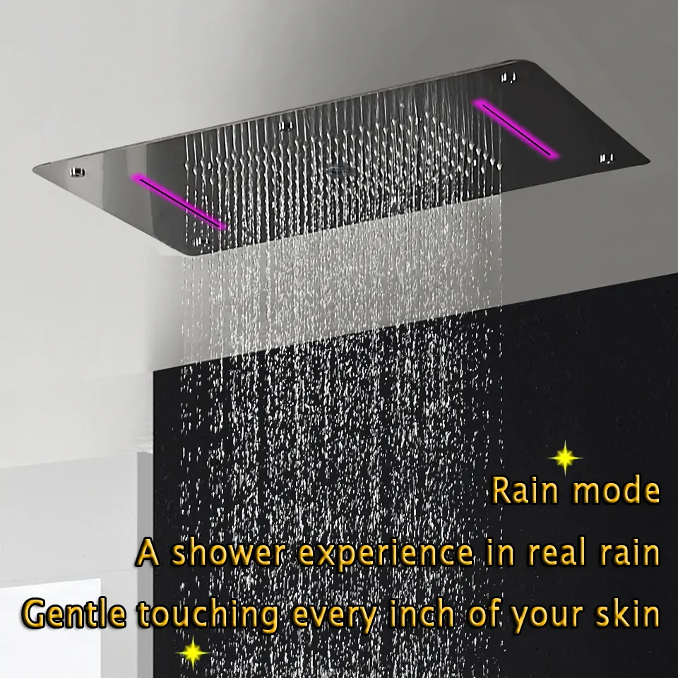 Super Luxury Recessed Ceiling Mount LED Large Shower Set Super Luxury Recessed Ceiling Mount LED Large Shower Set