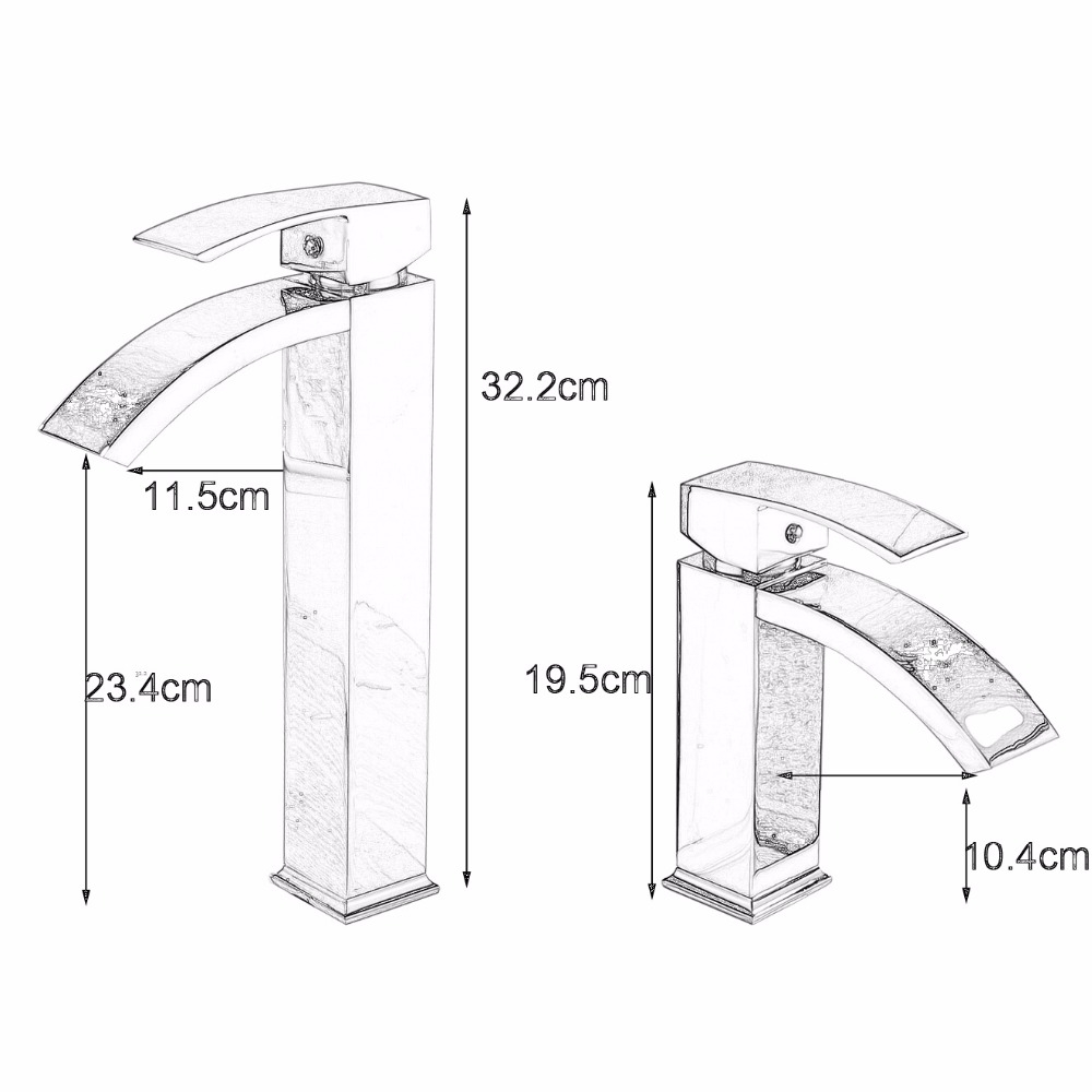 Tall Style Single Handle Deck Mounted Bathroom Mixer Faucet