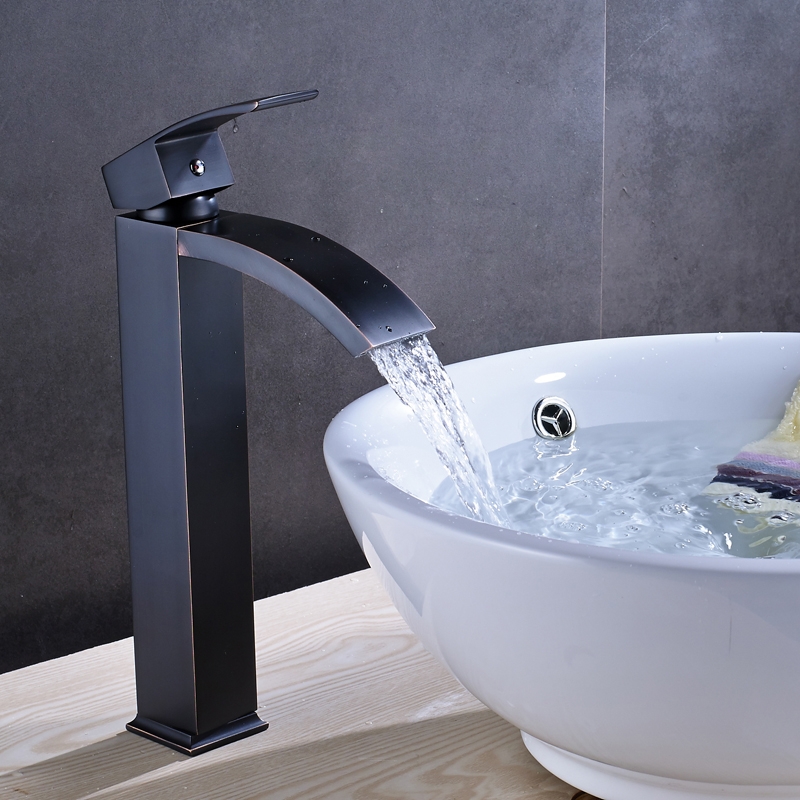 Tall Style Single Handle Deck Mounted Bathroom Mixer Faucet