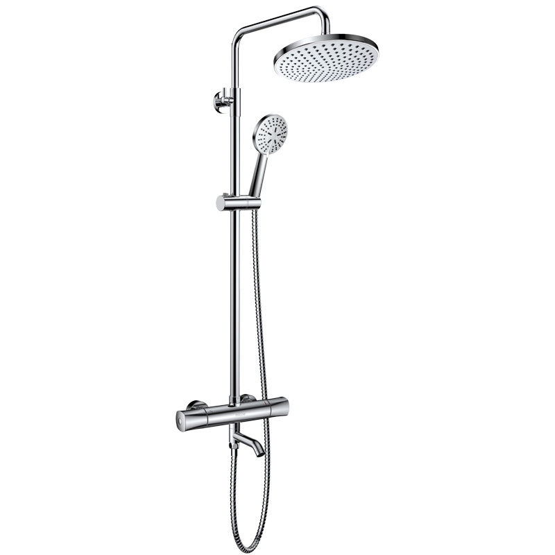Juno Chrome Finish Wall Mount Outdoor Shower Head With Handheld Shower And  Tub Faucet