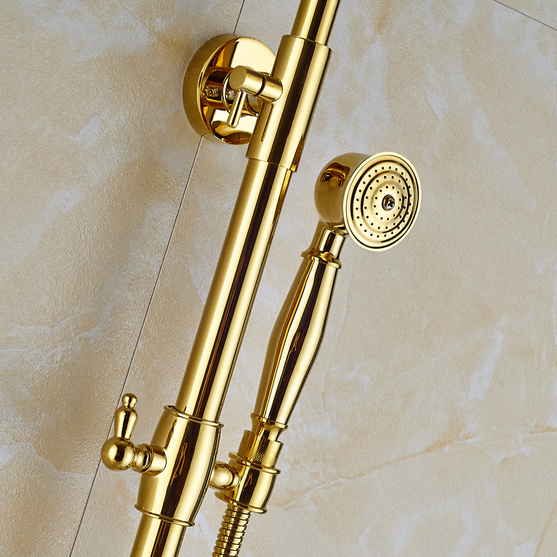 Turin 8" GOLD LED Luxury Rainfall Shower Faucet