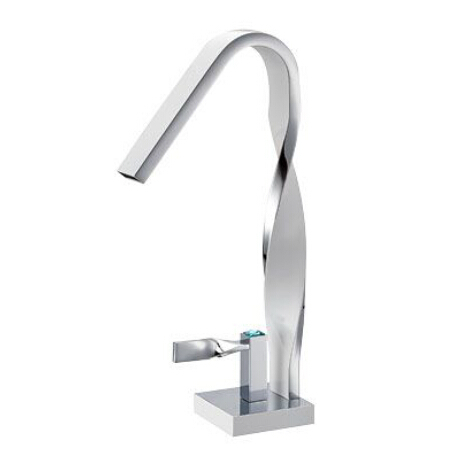 Twisted Chrome Single Handle Sink Faucet 