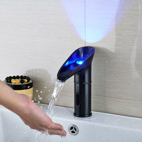 Vegas Oil Rubbed Bronze Battery Power Automatic Hand Touch Sensor Bathroom Basin Faucet