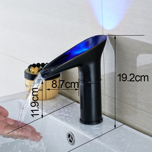 Vegas Oil Rubbed Bronze Battery Power Automatic Hand Touch Sensor Bathroom Basin Faucet