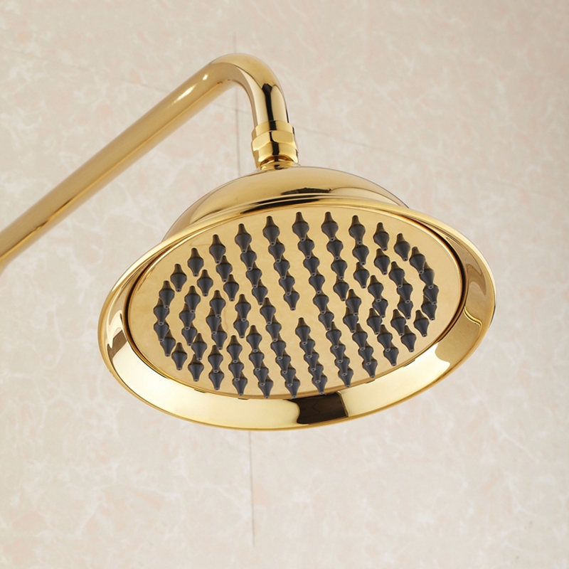 Wall Mount Single Handle Gold Bathroom Shower with Hand-Held Shower