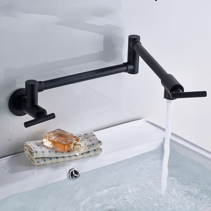 Wall Mounted Folding Rotating Water Kitchen Sink Mixer Faucet