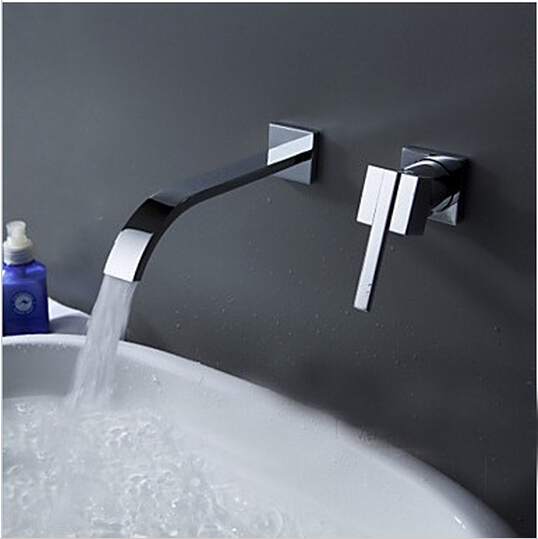 Wall Mounted Single Handle Chrome Bathroom faucet