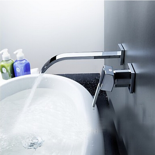 Wall Mounted Single Handle Chrome Bathroom faucet