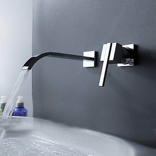 Wall Mounted Single Handle Chrome Bathroom faucet