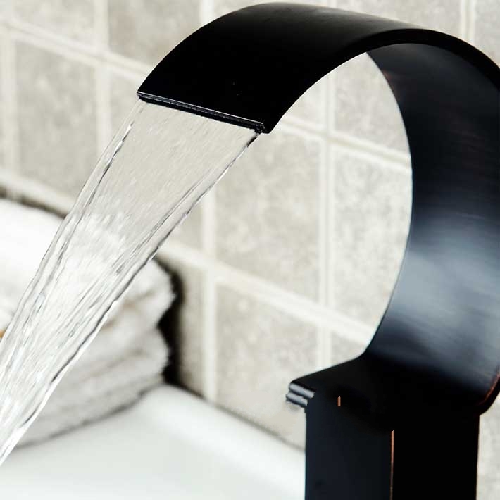 Widespread Antique Black Automatic Sensor Waterfall Bathroom Faucet   