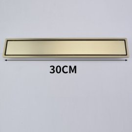 Juno Brushed Gold 12 Inches Long Linear Concealed Floor Drain System