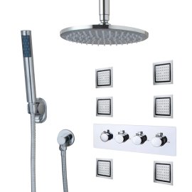 Allora Chrome Finish Rain Shower System with Handheld Shower Head