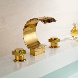Gold Finish Bathroom Basin Sink Faucet
