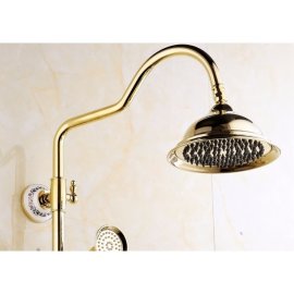 Beautiful Gold Polished Large Bathroom Shower with Hand-Held Shower