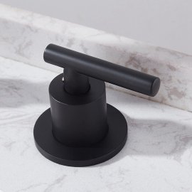 Juno Classic Goose Neck Matte Black Dual Handle Deck Mount Faucet