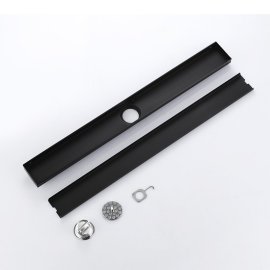 black linear shower drain