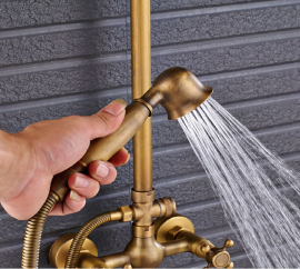 Combo Polished Brass Brass Dual Shower Head