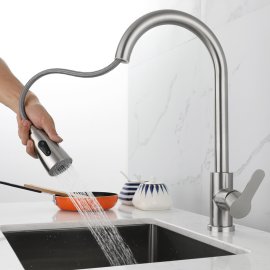 commercial kitchen faucet with pull-down sprayer
