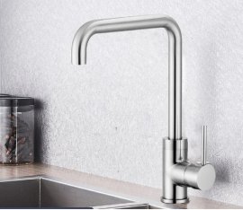Matte Black 360 rotatable single handle kitchen sink faucet