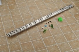 Brushed Nickel Linear Stainless Steel Long Shower Drain System
