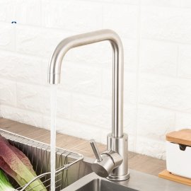 Brushed Nickel Goose neck Kitchen sink faucet