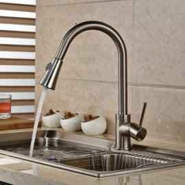  Brushed Nicket Kitchen Faucet with Pullout Spout