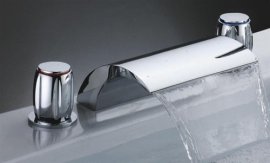 Juno Double Handle Chrome Waterfall Sink & Bathtub Faucet