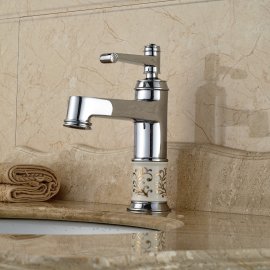 Ceramic Body Bathroom Sink Single Handle Faucet